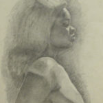 Drawing of nude in profile